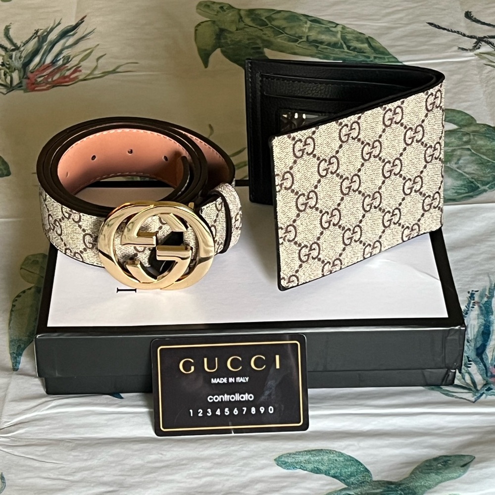 Men's Tan High Quality Leather Belt And Wallet Bundle